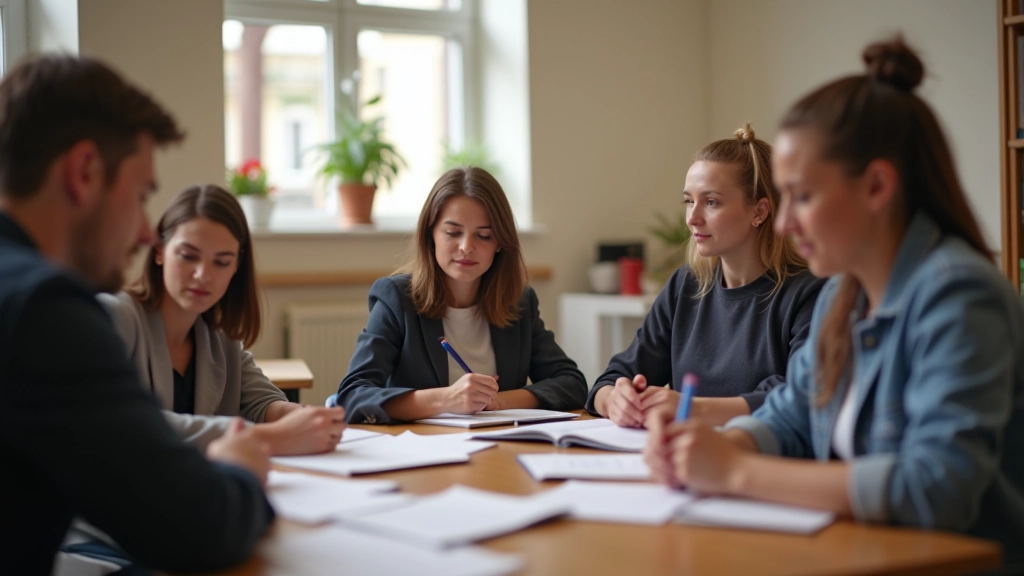 Studenti během lekcí španělštiny